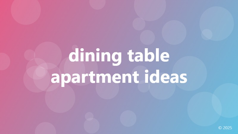 dining table apartment ideas