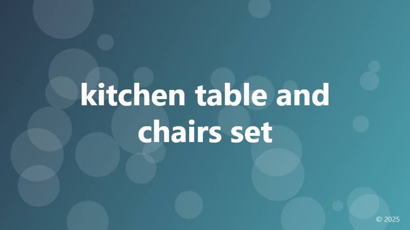 kitchen table and chairs set