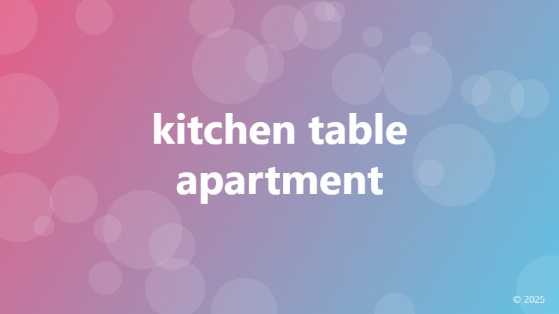 kitchen table apartment
