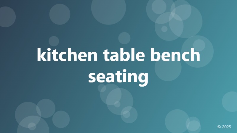 kitchen table bench seating