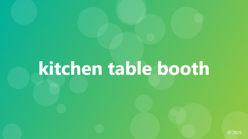 kitchen table booth