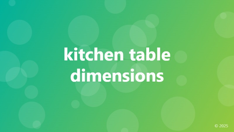 kitchen table dimensions