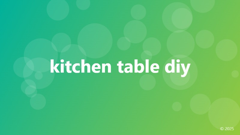 kitchen table diy
