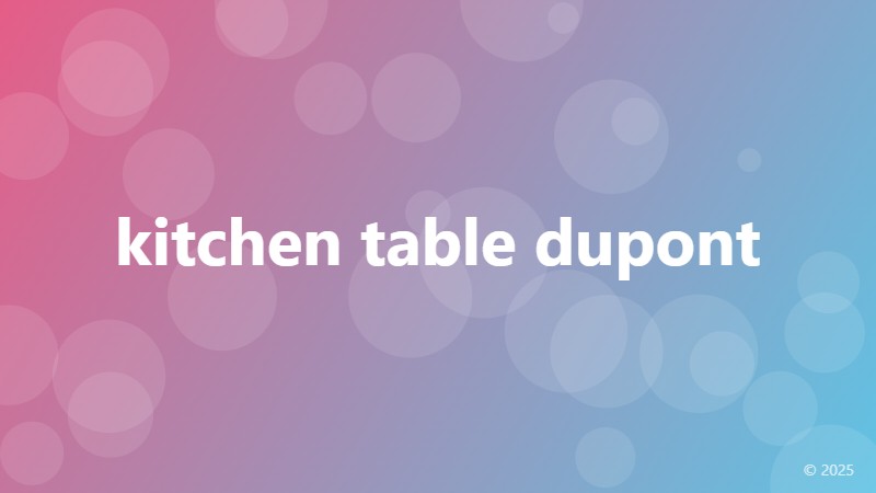 kitchen table dupont