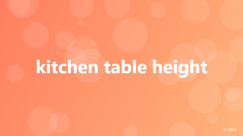 kitchen table height