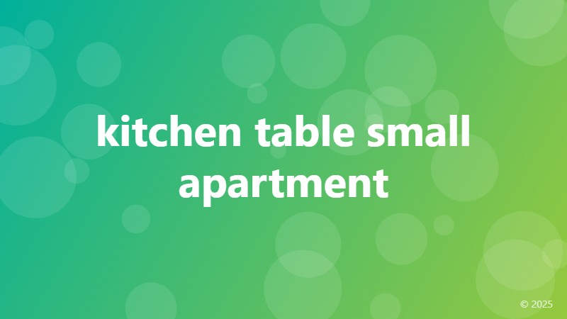 kitchen table small apartment
