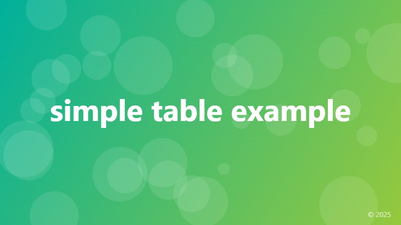 simple table example